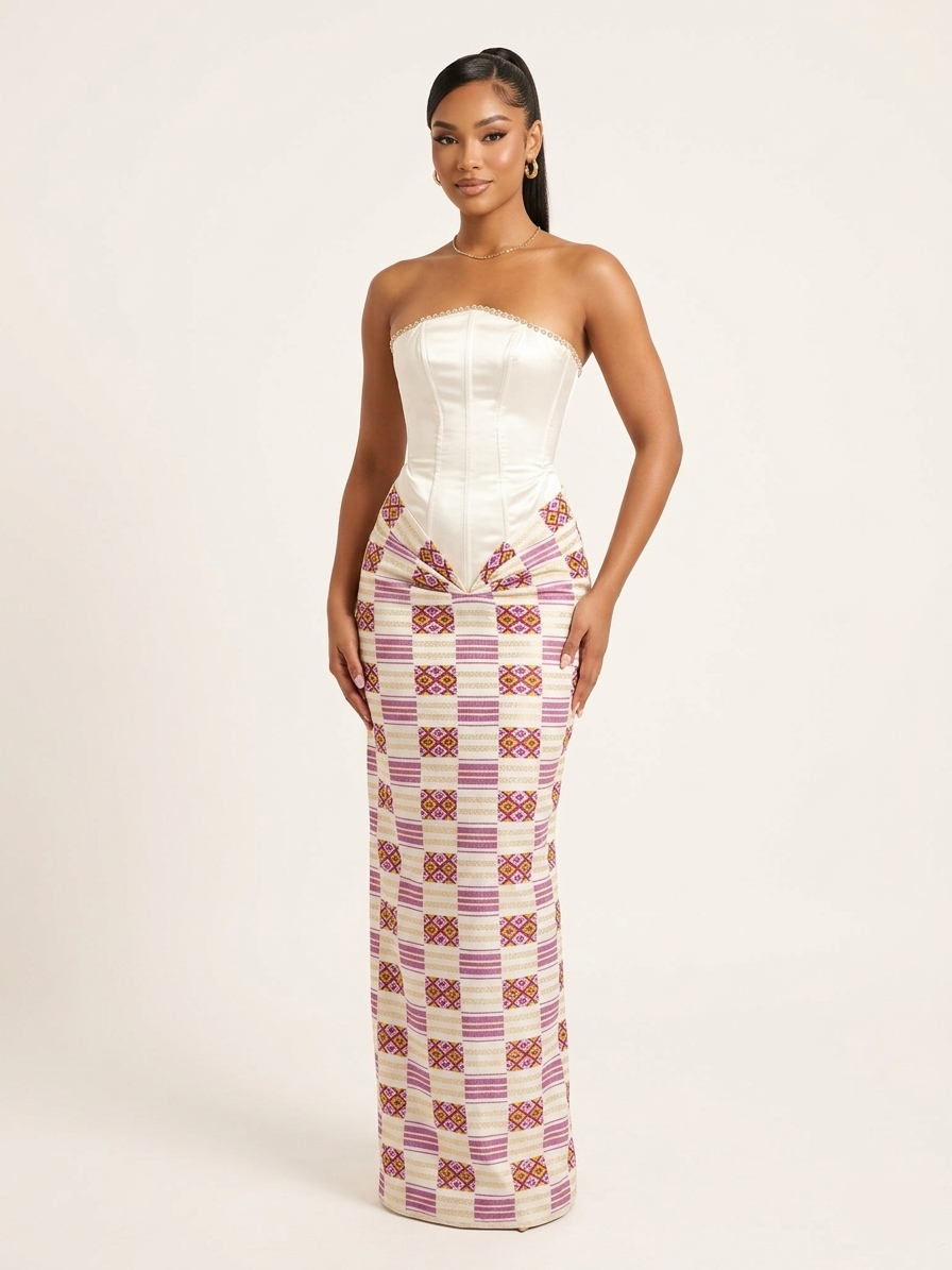 Ohema Purple kente dress