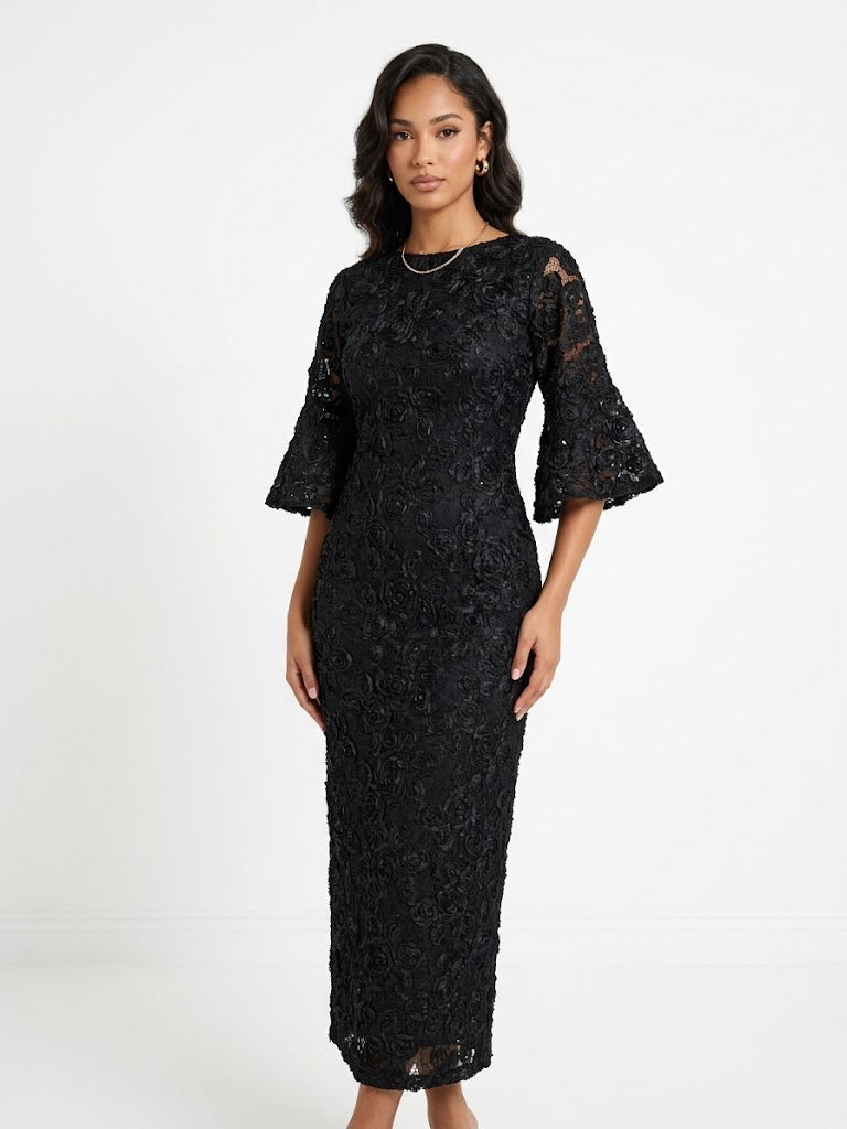 black floral dress